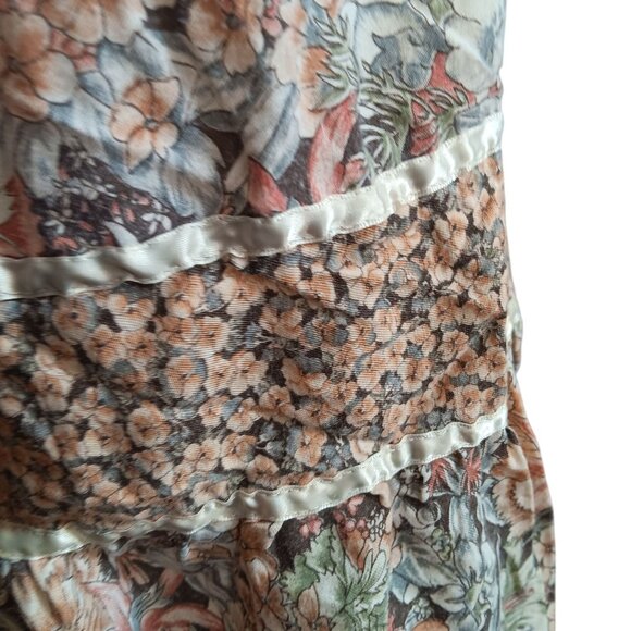 Small Vintage Women's Skirt True Boho Midi Skirt Ruffle Hem Elastic Waist Russ - Picture 6 of 6